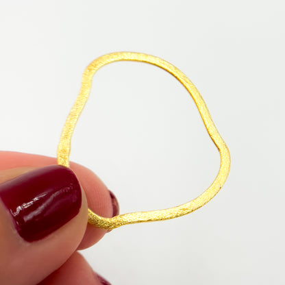 Gold-plated Sterling Silver Brushed Uneven Connector