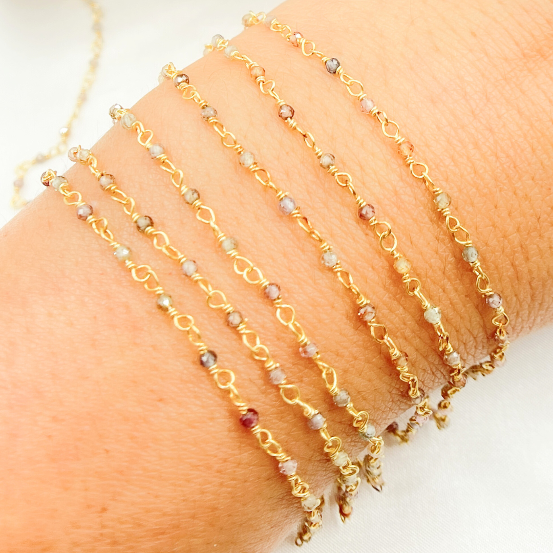 Tundu Sapphire Gold Plated Wire Chain