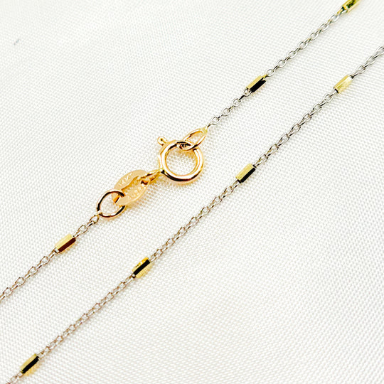 Solid Gold Satellite Bars Chain