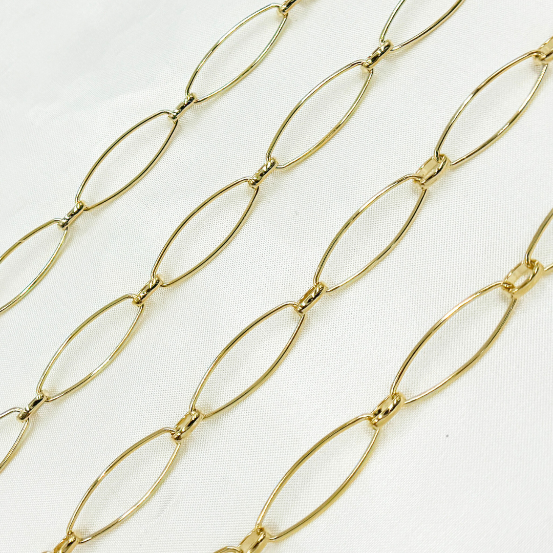 Gold Plated Sterling Silver Long & Short Oval Link