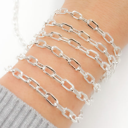 Sterling Silver Flat Paperclip Chain