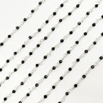 Load image into Gallery viewer, BSP62. White Sterling Silver Black Spinal Wire Wrap Chain
