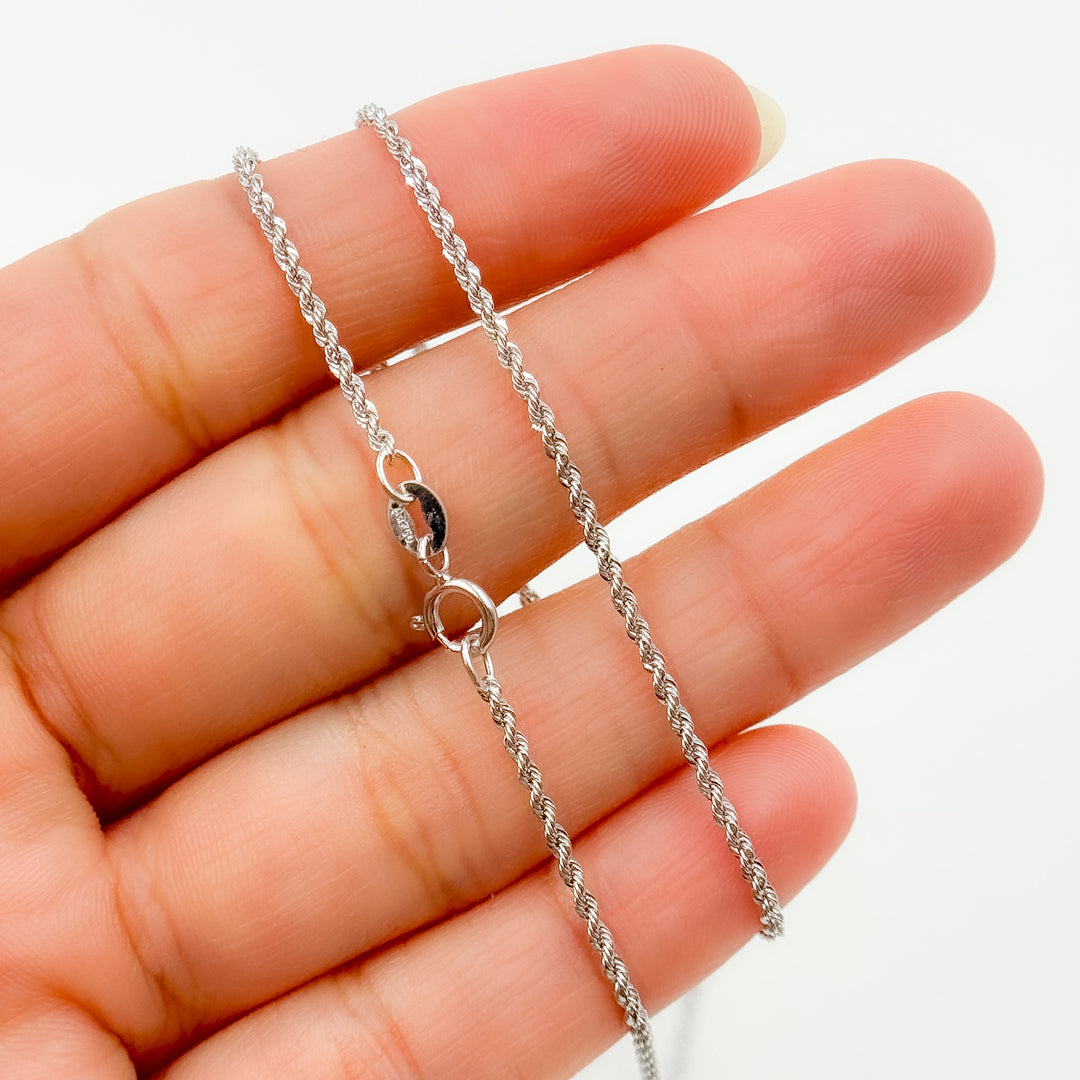 025CRDLGWG18K. 18K Solid White Gold Rope Chain