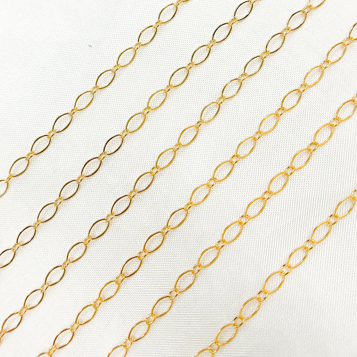 14K Gold-Filled Flat Oval and Round Link Chain