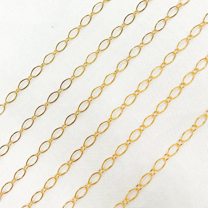 14K Gold-Filled Flat Oval and Round Link Chain