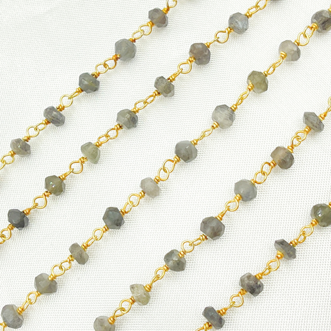 Black Moonstone Wire Chain. BMS5