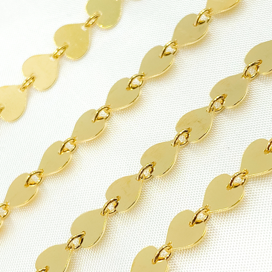 Gold Plated 925 Sterling Silver Heart Chain. V131GP