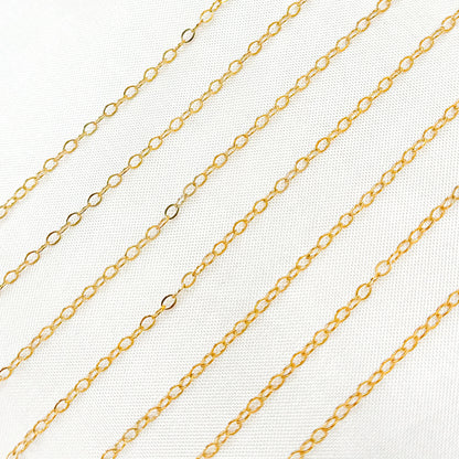 14K Gold Filled Flat Cable Chain