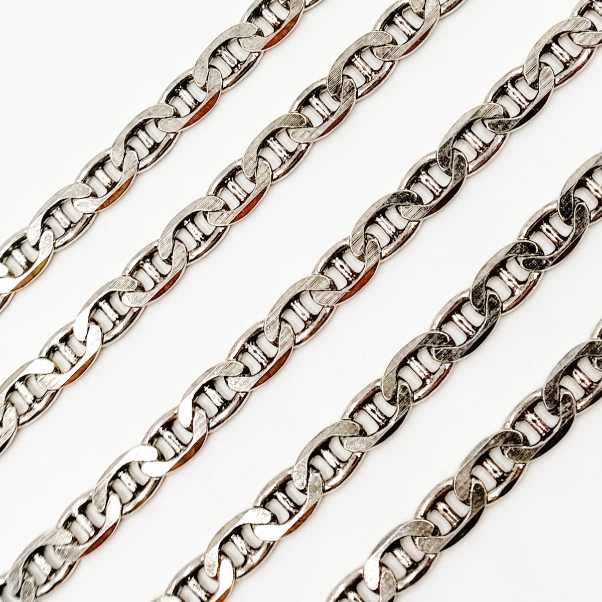 Oxidized Sterling Silver Flat Marina Chain