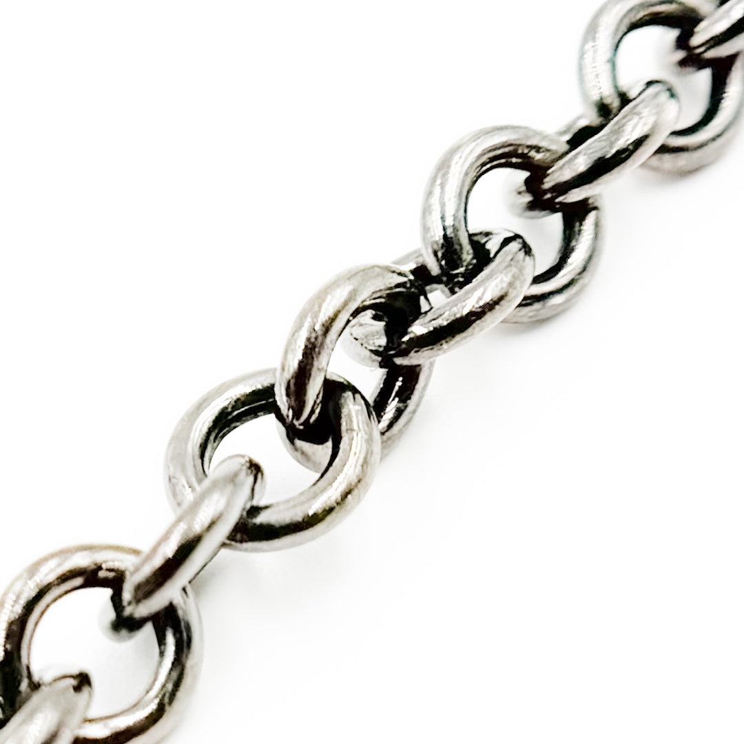 Black Rhodium Sterling Silver Cable Chain