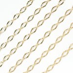 Load image into Gallery viewer, 058FL122byFt. 14k Solid Yellow Gold Diamond Cut Flat Oval Link Chain
