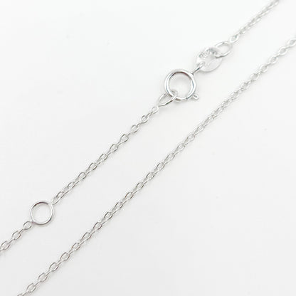 020R01LGJ051WG. 14k Solid White Gold Cable Chain with Extender