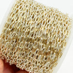 Load image into Gallery viewer, XM3106PZXETT. 14k Gold Filled Smooth and Silver Textured Paperclip Link Chain