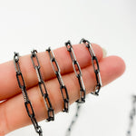 Load image into Gallery viewer, Z113SB. Two Tone Sterling Silver and Black Rhodium Paperclip Textured Chain