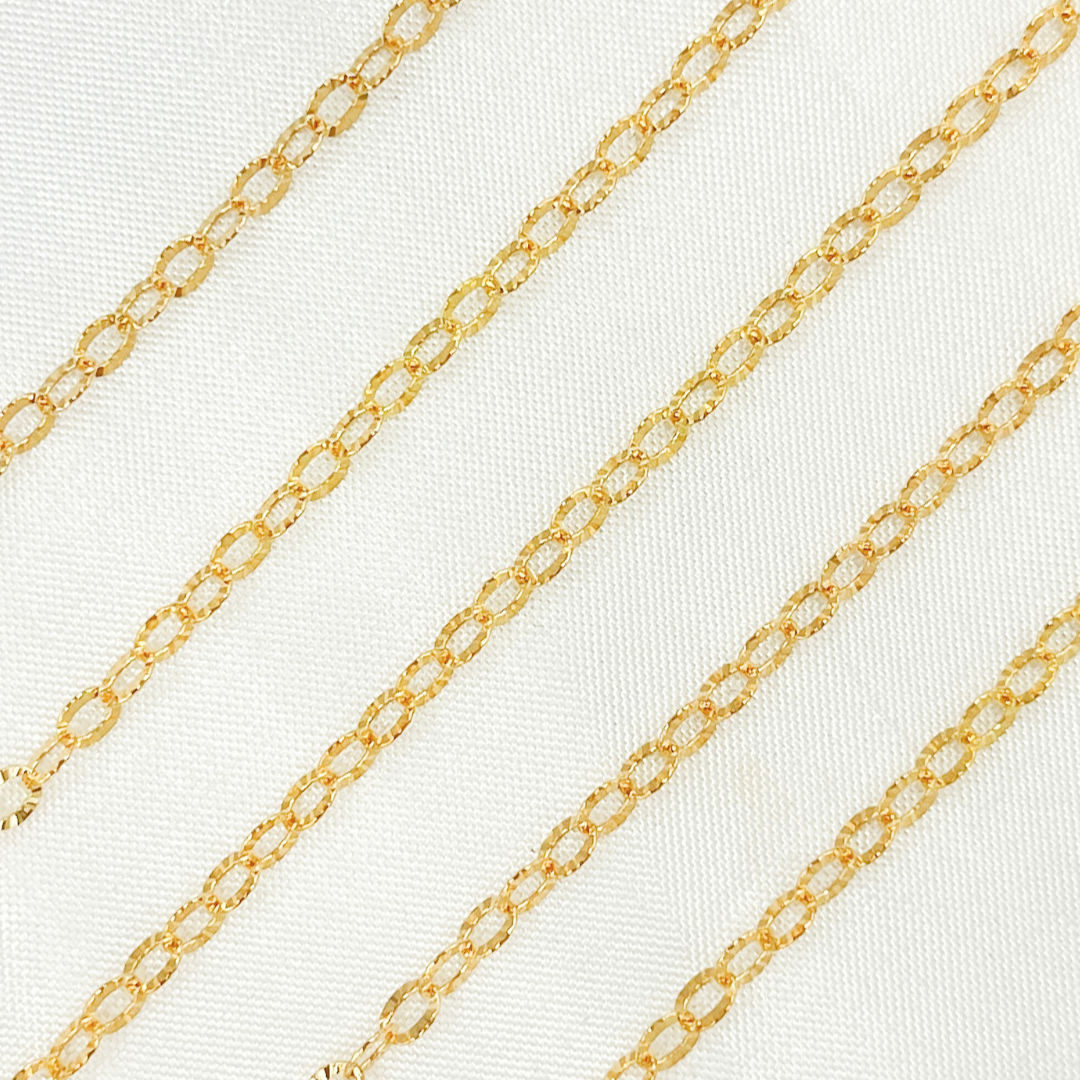 14k Gold Filled Diamond Cut Oval Link