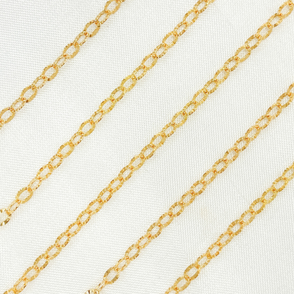 14k Gold Filled Diamond Cut Oval Link