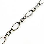 Load image into Gallery viewer, Oxidized Sterling Silver Hammered Long &amp; Short Link Chain