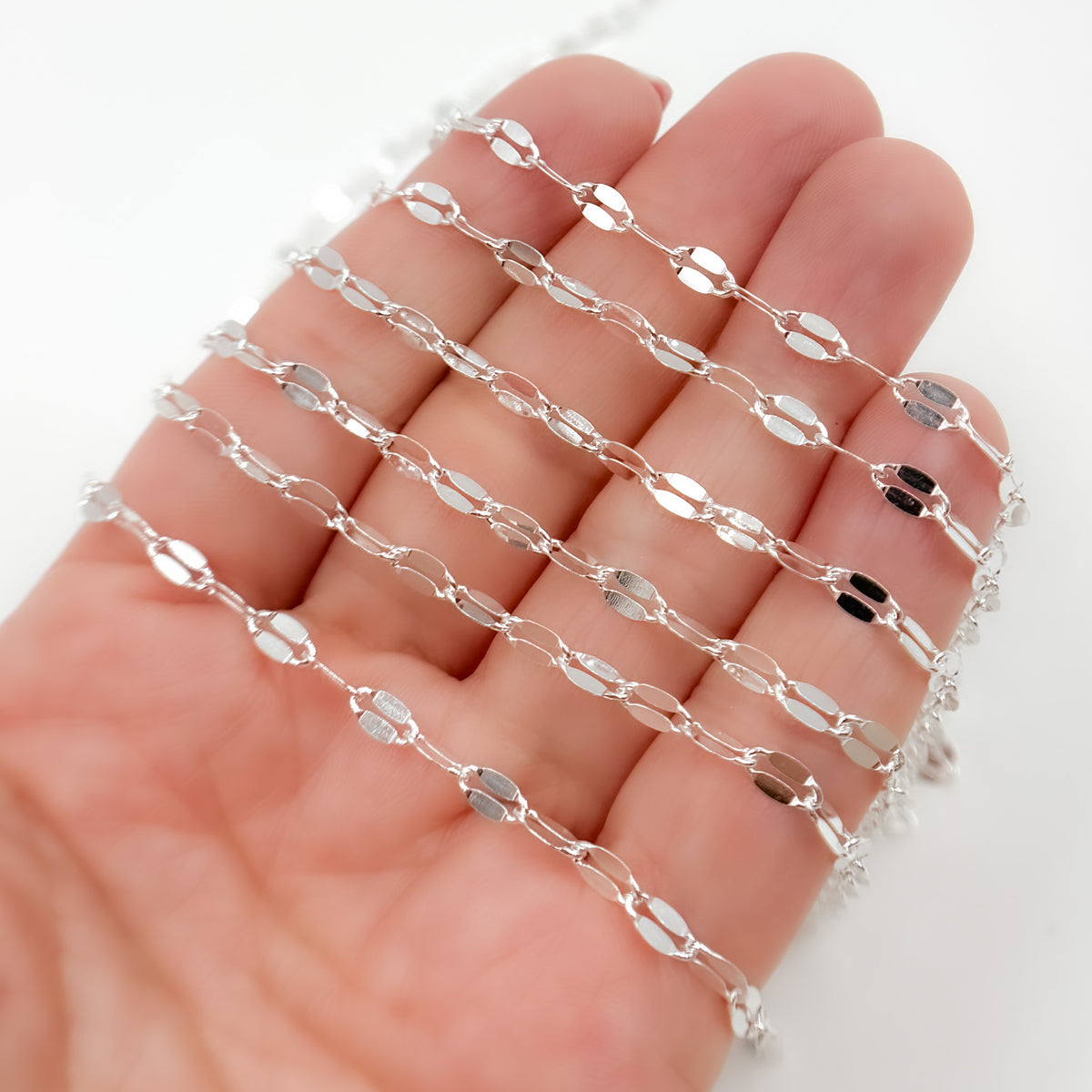 Sterling Silver Flat Marina Link Chain
