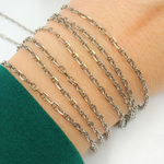 Load image into Gallery viewer, Y70OX. Oxidized 925 Sterling Silver Diamond Cut Marina Link Chain