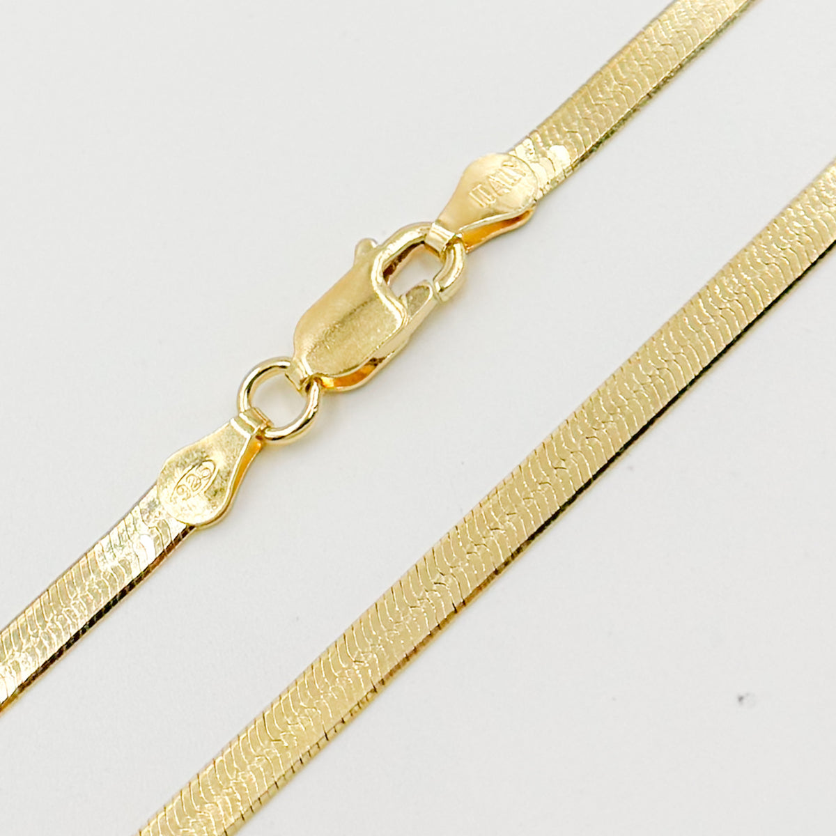 Gold Plated 3.4mm Herringbone Necklace