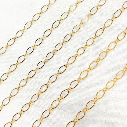 14K Gold-Filled Flat Oval and Round Link Chain