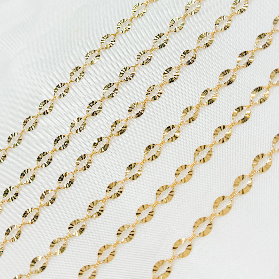 1370SBSF. 14K Gold-Filled Diamond Cut Oval Link Chain