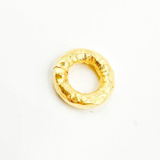 8MM_14 Gauge Gold Plated Sterling Silver Hammered Open Jump Ring