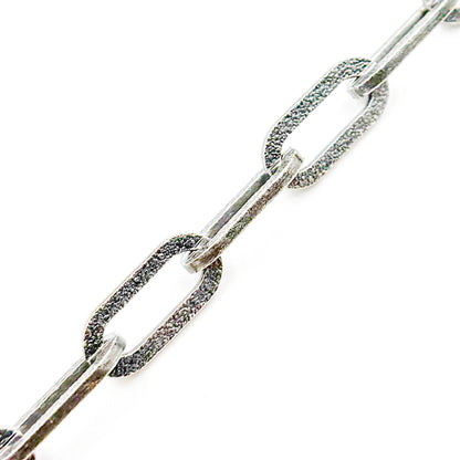 Black Rhodium Matt Sterling Silver Flat Paperclip Chain