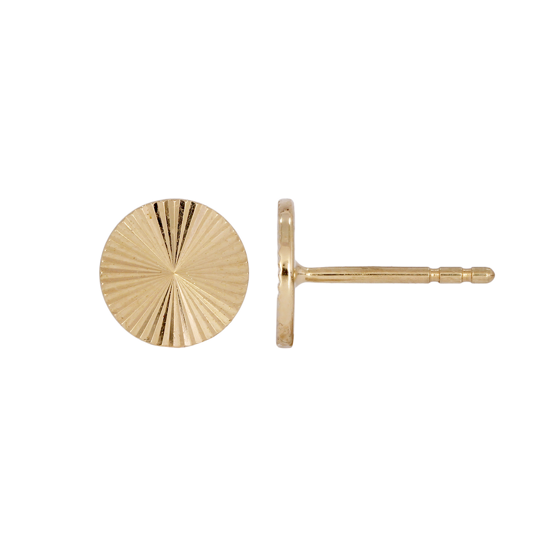 EFZ53579. 14K Solid Gold Circle Stud Earrings