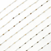 XM/901B/SP. 14K Sterling Silver and gold-filled fancy twisted oval link chain