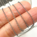 Load image into Gallery viewer, Black Rhodium Sterling Silver Rolo Chain