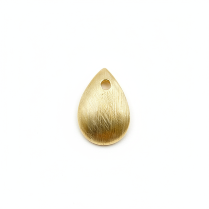 TD6GP. Gold Plated Sterling Silver Curved Tear Drop