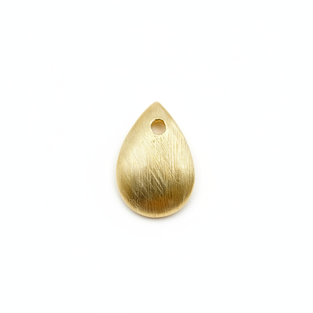 TD6GP. Gold Plated Sterling Silver Curved Tear Drop
