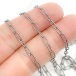 Load image into Gallery viewer, Oxidized 925 Sterling Silver Hammered Paperclip Chain. 2505LOX
