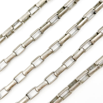 Oxidized Sterling Silver Smooth Box Chain