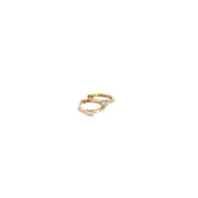14K Solid Gold Diamond Hoops. HP400725Y