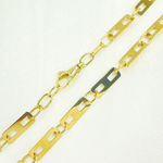 Load image into Gallery viewer, 501295G. 14k Solid Yellow Gold Mirror Flat Rectangle Link Chain
