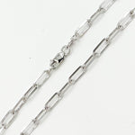 Load image into Gallery viewer, 14K Solid White Gold Diamond Cut Paperclip Necklace

