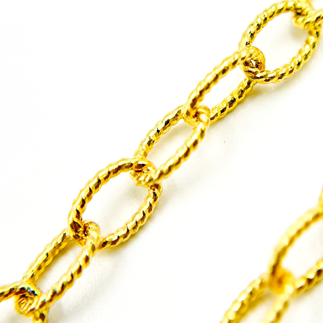 80GP. Gold Plated Sterling Silver Textured Cable Necklace
