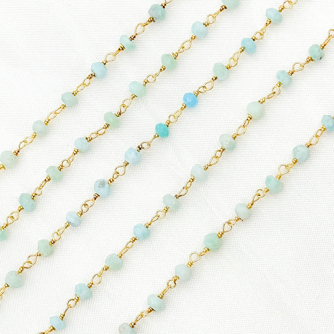 Larimar Gold Plated Wire Chain. LAR1