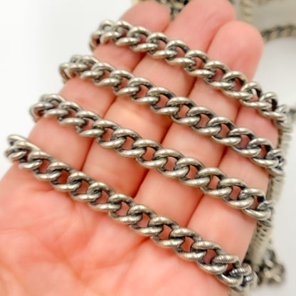 Oxidized Sterling Silver Smooth Curb Chain