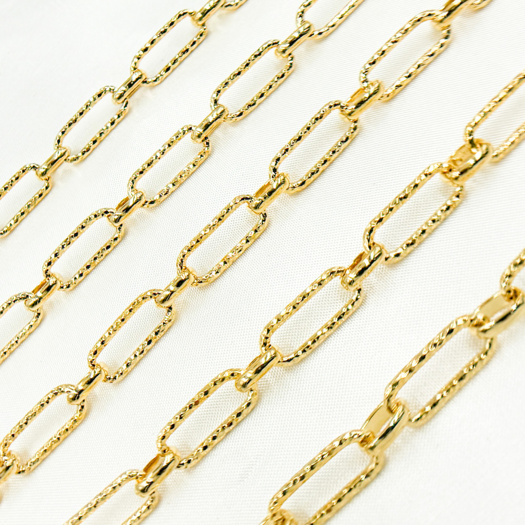 V166GP. Gold Plated 925 Sterling Silver Paperclip Chain