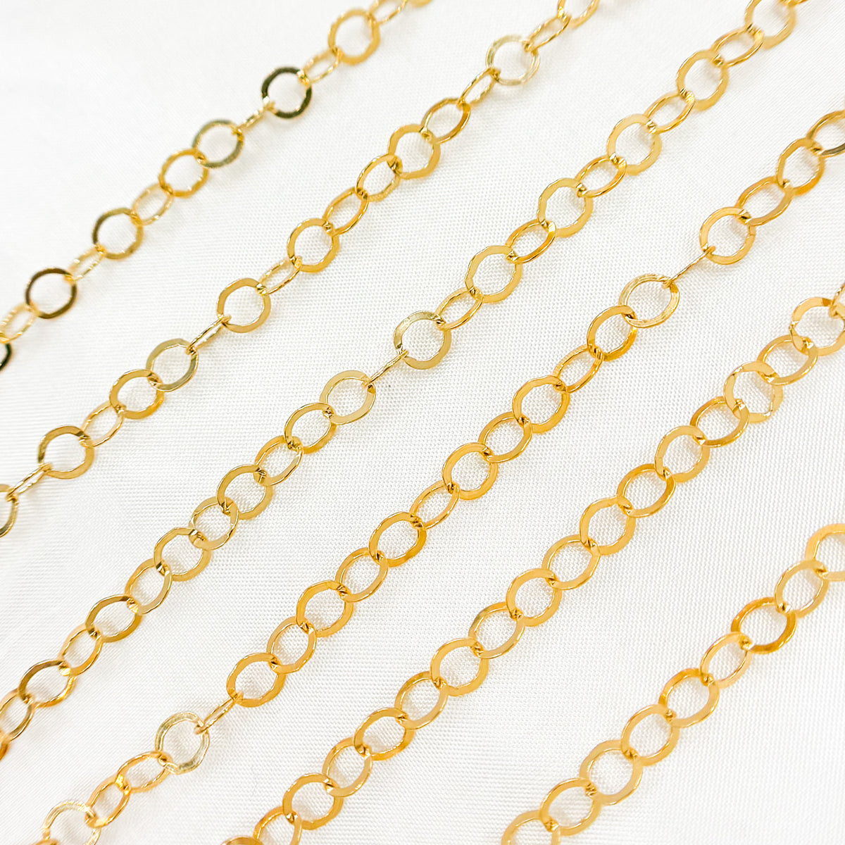 14K Gold Filled Flat Round Link Chain
