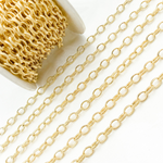 Load image into Gallery viewer, V25GP. Gold Plated Sterling Silver Gold Plated Textured Oval Link Chain
