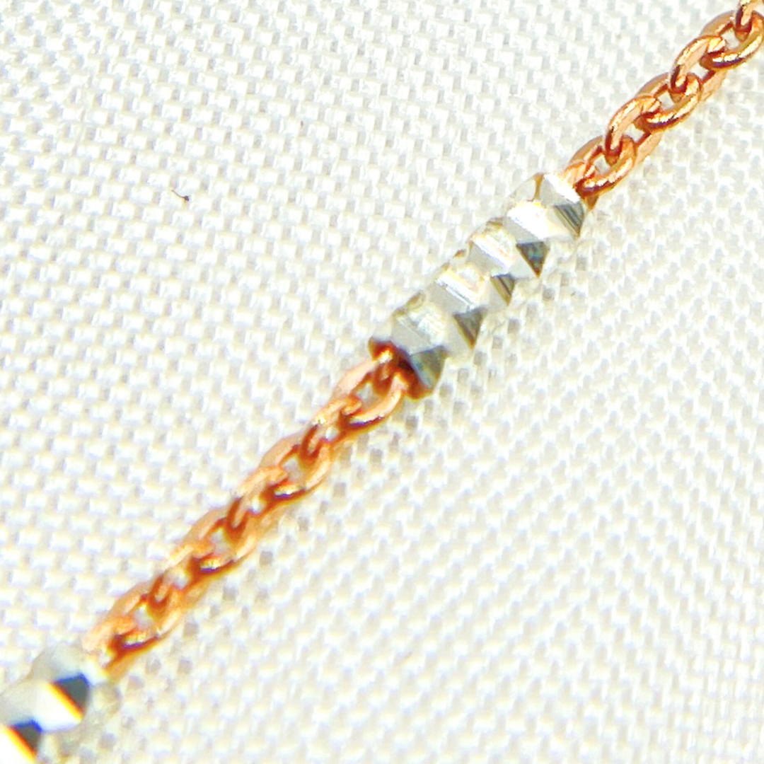 Rose Gold Plated Sterling Silver Satellite Diamond Cut Tube Chain