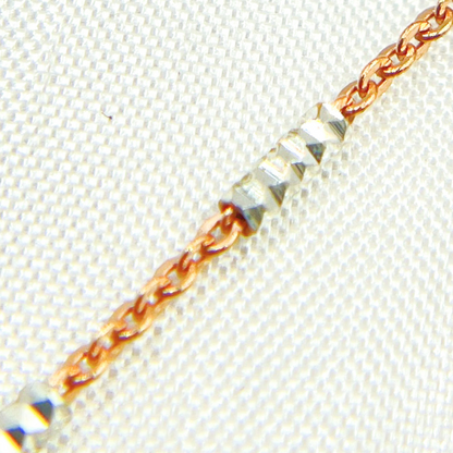 Rose Gold Plated Sterling Silver Satellite Diamond Cut Tube Chain