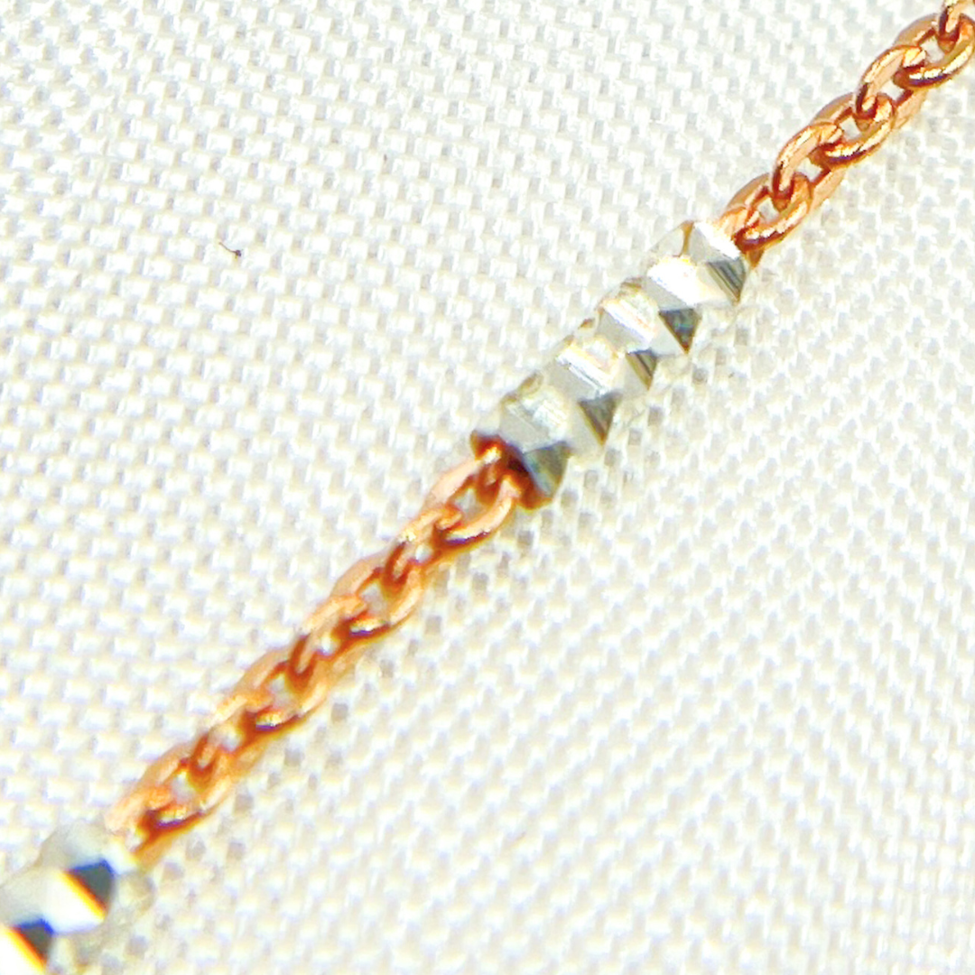 Rose Gold Plated 925 Sterling Silver Satellite Diamond Cut Tube Chain. Z69RGS