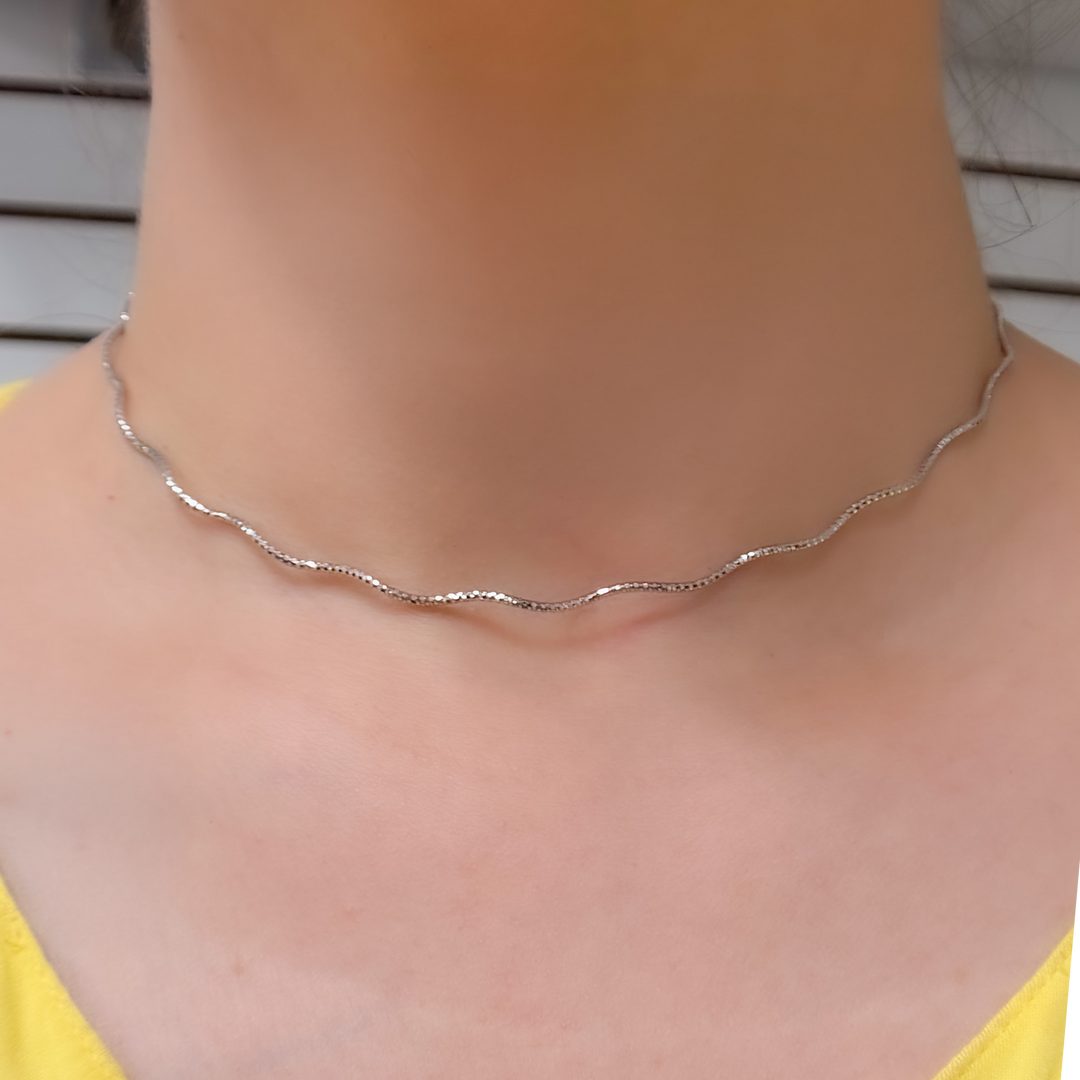 Sterling Silver Snake Omega Necklace