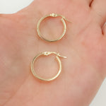 Load image into Gallery viewer, 15850015641. 14K Solid Gold Ribbed Round Hollow Hoop Earrings