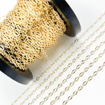 Load image into Gallery viewer, 058FL122byFt. 14k Solid Yellow Gold Diamond Cut Flat Oval Link Chain
